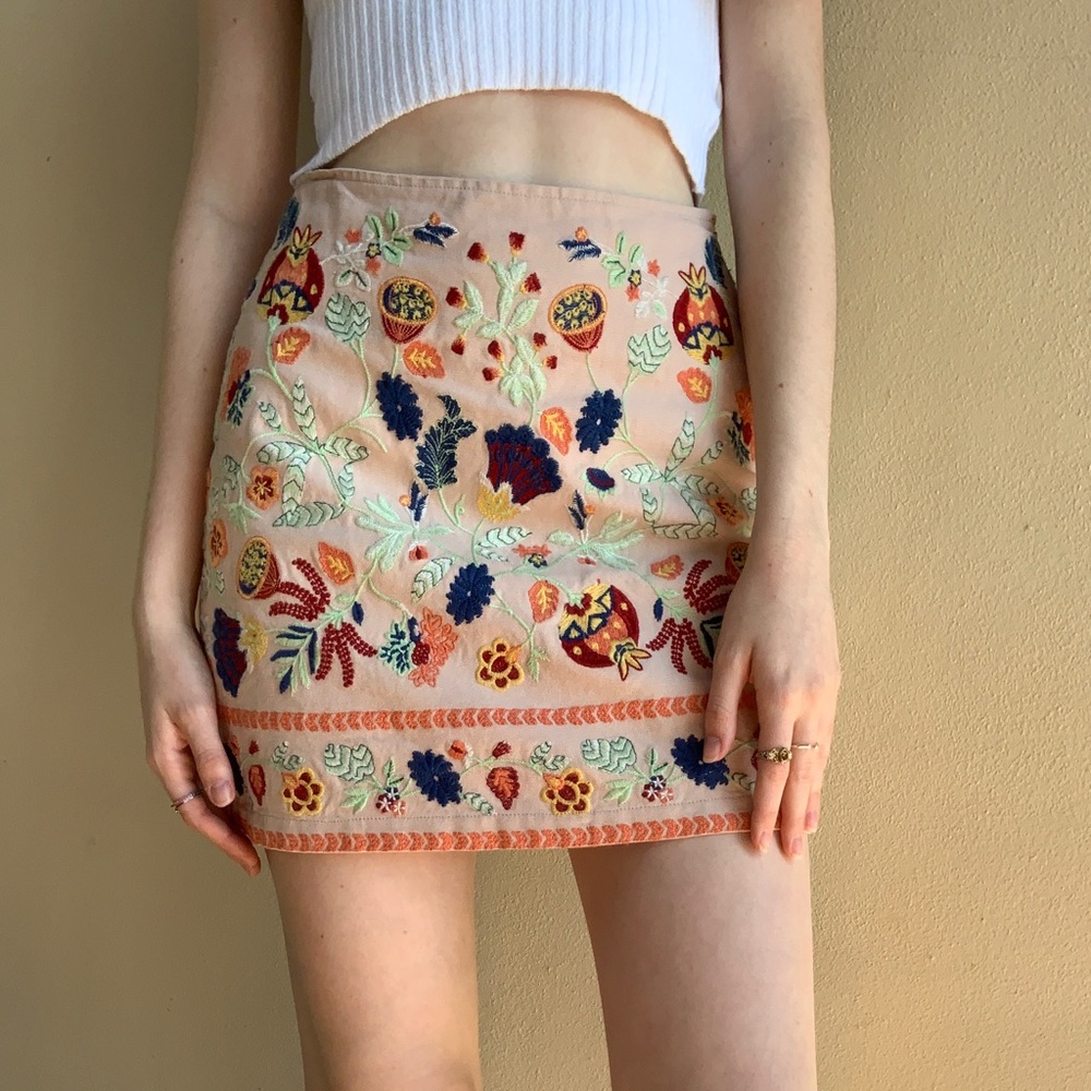 Urban Outfitters embroidered mini skirt